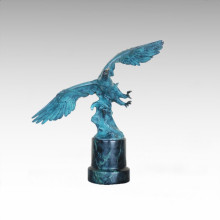 Tier Bronze Skulptur Eagle Dekor Messing Statue Tpal-458